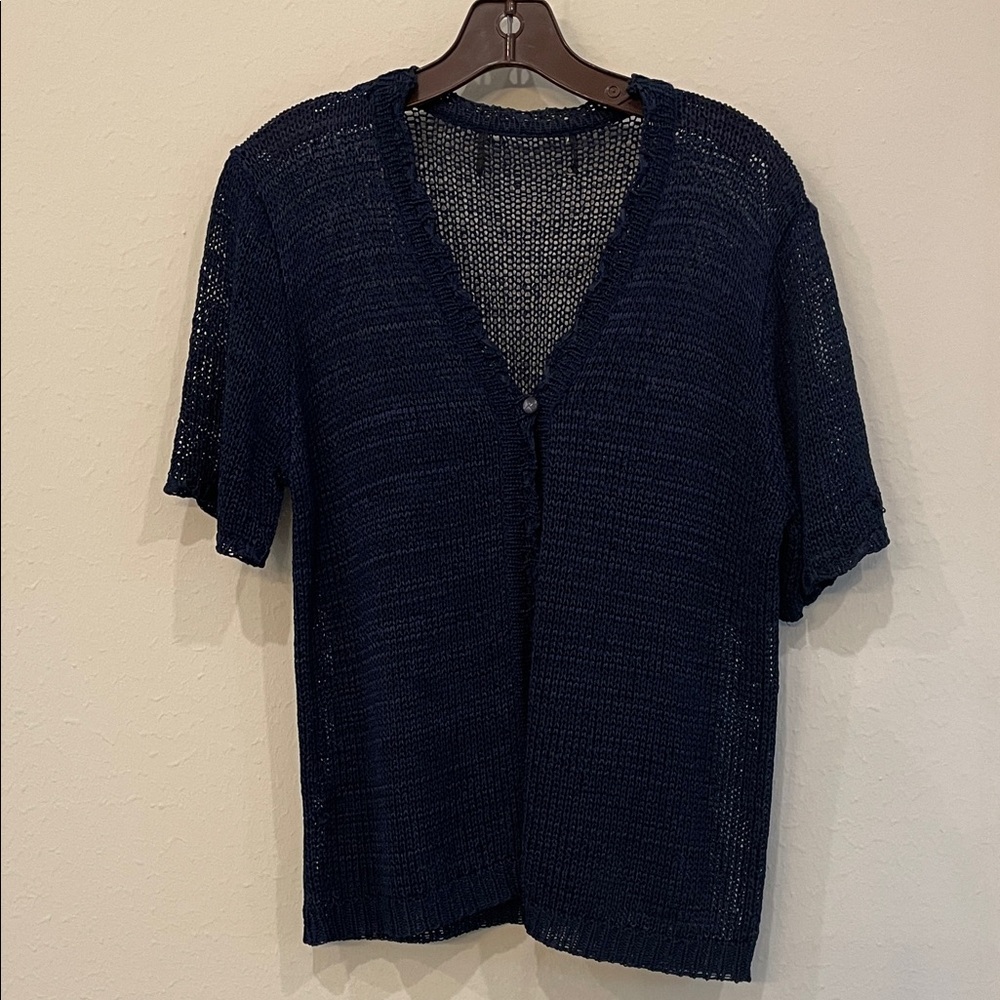 Navy Blue Knit Cardigan